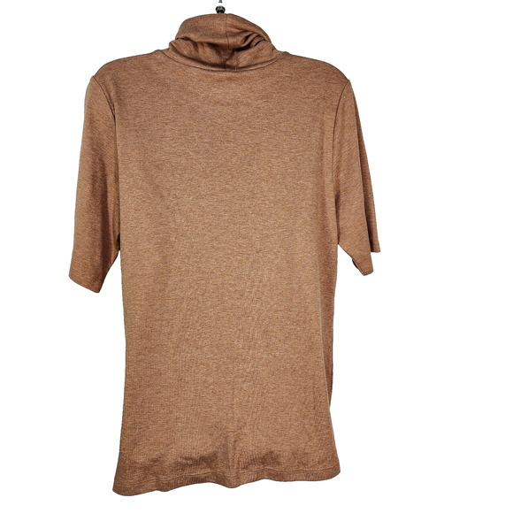 Isaac Mizrahi Live! Womens Top Medium Essentials Pima Cotton Turtleneck Brown - Picture 2 of 9